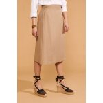Jupe portefeuille taille haute jalen beige