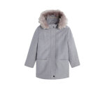 Manteau � capuche gris clair - oka�bi