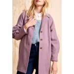 Manteau en laine lilas - one step femme