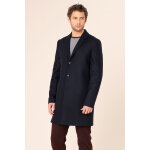 Manteau en laine lyvio bleu marine