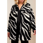 Manteau en laine noir et cru - one step femme