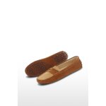 Mocassins en nubuck camel et beige Mocassins en nubuck camel et beige