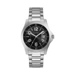 Montre en acier inoxydable chronographe - argent et noir