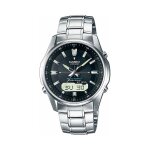Montre  quartz en acier - chronographe - argent et bleu
