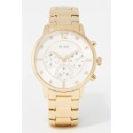 Montre  quartz en acier chronographe - dor rose et blanc