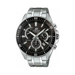 Montre  quartz en acier - chronomtre - argent et noir