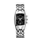 Montre  quartz en acier et diamants jolie madame bijou chrono - chronographe