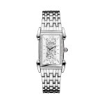 Montre  quartz en acier et diamants taffetas