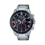 Montre  quartz en acier inoxydable - chronographe - argent et noir
