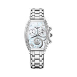 Montre  quartz en acier, nacre et diamants arcade chrono lady - chronographe