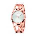 Montre � quartz en acier taille m - dor� rose et vert clair