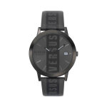 Montre  quartz en cuir barbes noir et gris