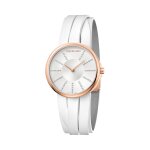 Montre  quartz en cuir exten blanc et dor rose