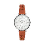 Montre  quartz en cuir jacqueline camel et argent