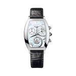 Montre  quartz en cuir et nacre arcade madame chrono oval chronographe