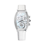 Montre  quartz en cuir, nacre et diamants arcade chrono lady - chronographe