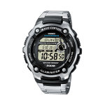 Montre  quartz digitale en rsine - chronographe - noir et argent