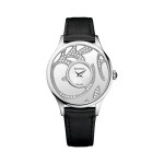 Montre  quartz en satin, cuir et diamants elegance arabesques