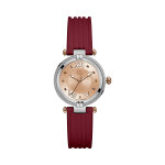 Montre  quartz en silicone et dor  l'or fin rose