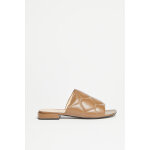 Mules en cuir block marron