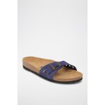 Mules en nubuck athena bleu nuit