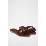 Mules en nubuck marron fonc