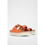 Mules en nubuck rouge