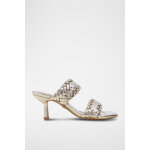 Mules  talons en cuir aina argent