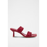 Mules  talons en cuir aina bordeaux