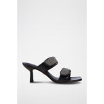 Mules  talons en cuir soleig noir