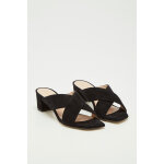 Mules � talons en nubuck aletha noir - stuart weitzman
