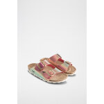 Mules trefle rose et turquoise - sunbay