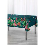 Nappe rectangulaire tropical vintage - vert et rose