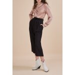 Pantacourt taille haute en laine janna noir