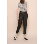 Pantalon carotte 7 / 8 en laine elyott - gris fonc� chin� et argent�