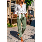 Pantalon carotte kaki