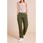 Pantalon droit 7 / 8 en lin kaki - one step femme