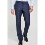 Pantalon droit en laine malcolm bleu marine