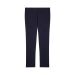 Pantalon droit en lin et laine jarod bleu marine