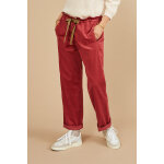 Pantalon droit en velours loni rouge