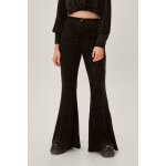 Pantalon flare taille haute petite noir