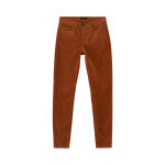 Pantalon slim 7 / 8 en velours marron - one step femme