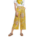 Pantalon wide legs en lin jaune