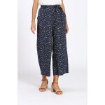 Pantalon wide legs taille haute bleu marine