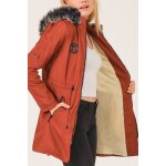 Parka  capuche rouge brique