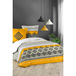 Parure de couette en coton 42 fils / cm azagao - blanc et jaune