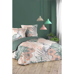Parure de couette en coton 42 fils / cm� fidji - blanc et p�che