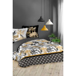 Parure de couette en coton 42 fils / cm� karaba - noir et jaune