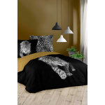 Parure de couette en coton 42 fils / cm manimal - noir et dor