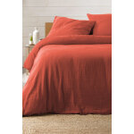 Parure de couette en coton 57 fils / cm angelia - terracotta